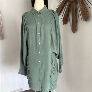 Zara Green Button-Up Dress